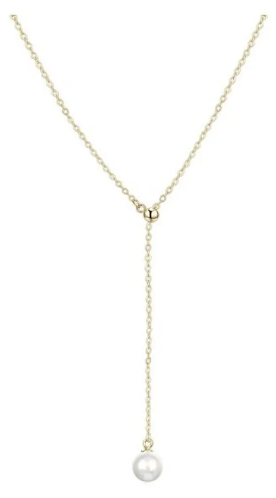Collier perle de culture et maille flexible dorée pour femme élégante