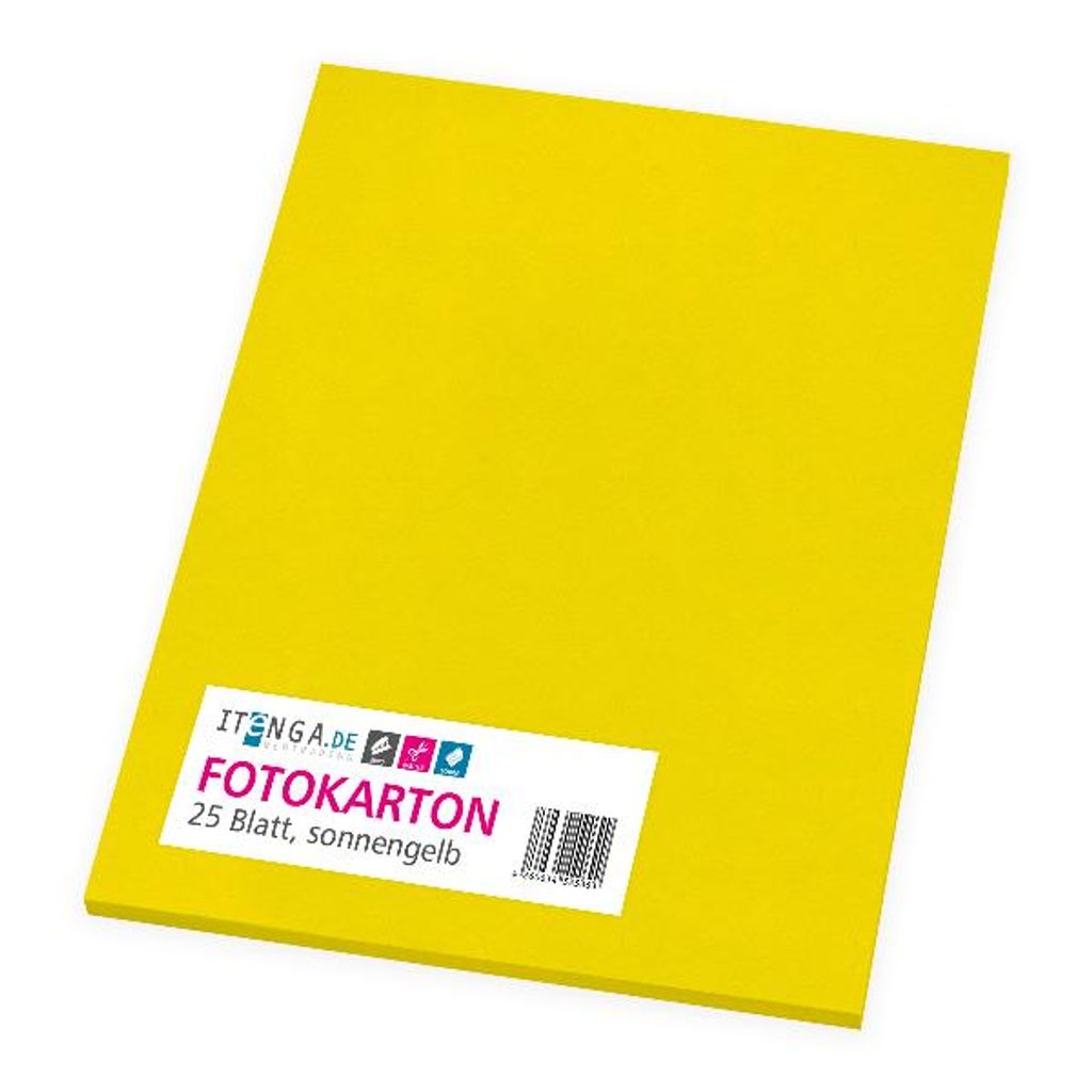 itenga Fotokarton - A4 300 g/qm sonnengelb 25 Blatt Produktbild 