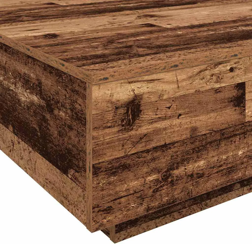 Tavolino Salotto SYFAX Legno Vecchio e Blu 80x80cm - Design Industriale - 8