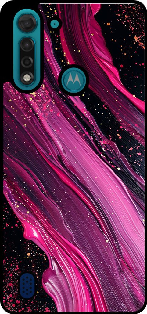 Smartphonica Phone Case Fit für Motorola Moto G8 Power Lite mit Marmor-Druck - TPU zurück Abdeckung Fall Marmor-Design - lila rosa