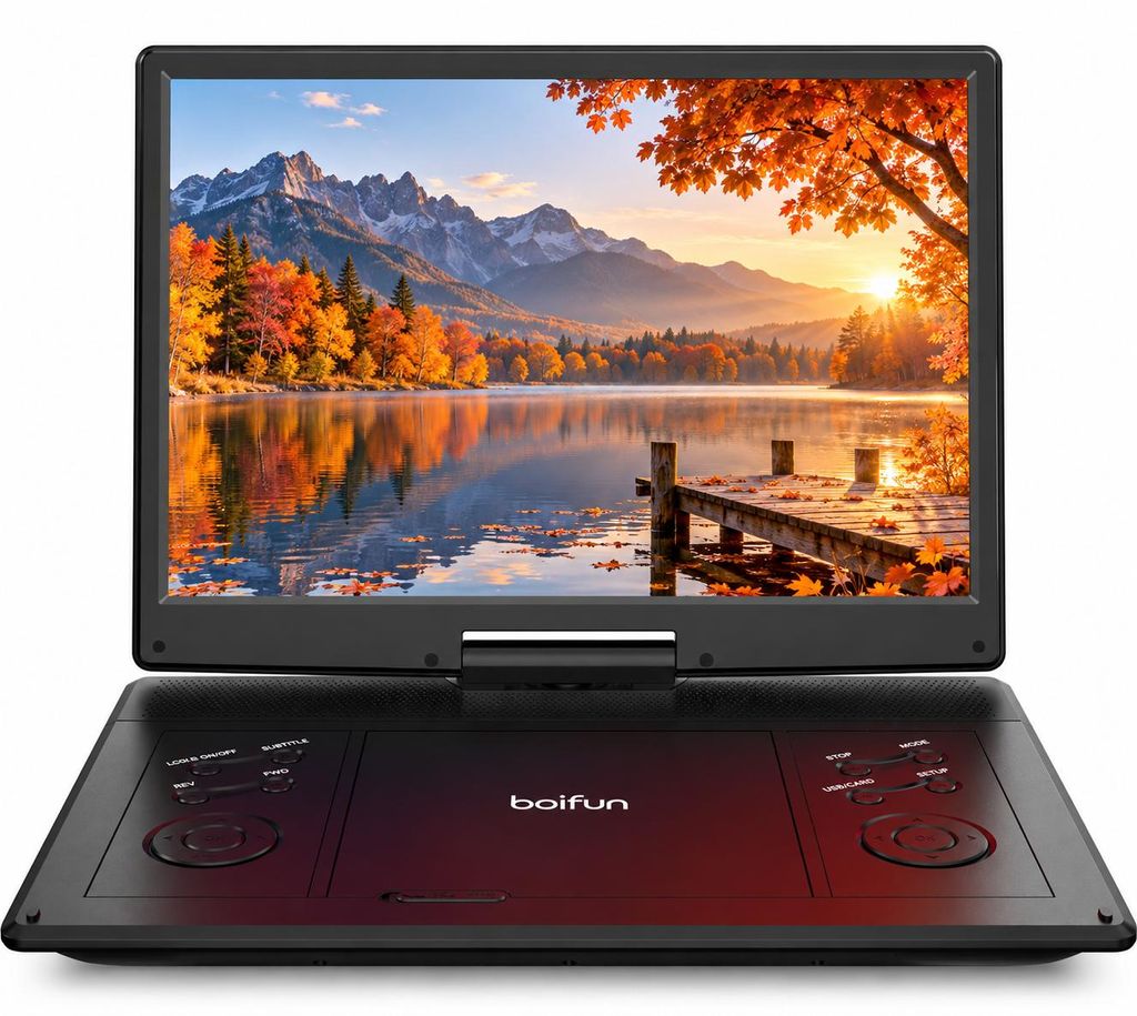 BOIFUN Draagbare DVD-speler met 14,1-inch HD-draaischerm, Productafbeelding 
