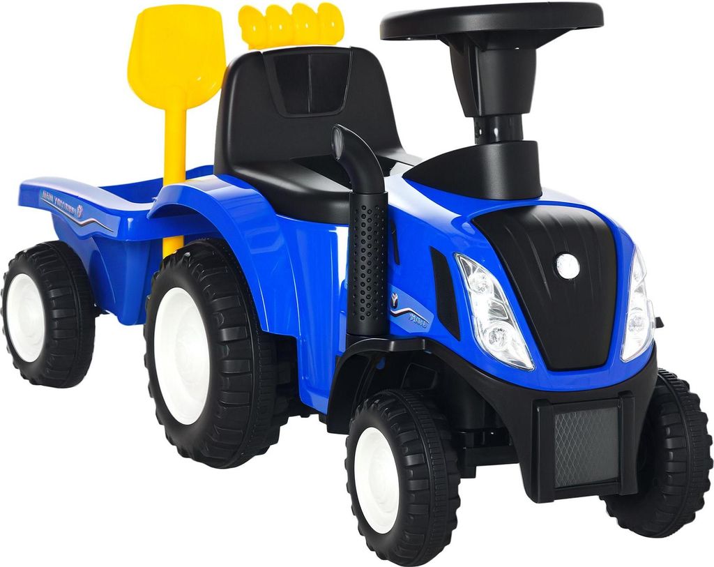 Rutsch-Traktor mit Anh?nger, Hupe, Sandspielzeug, ab 1 Jahr, Kunststoff+Metall, blau, 91 x 29 x 44cm