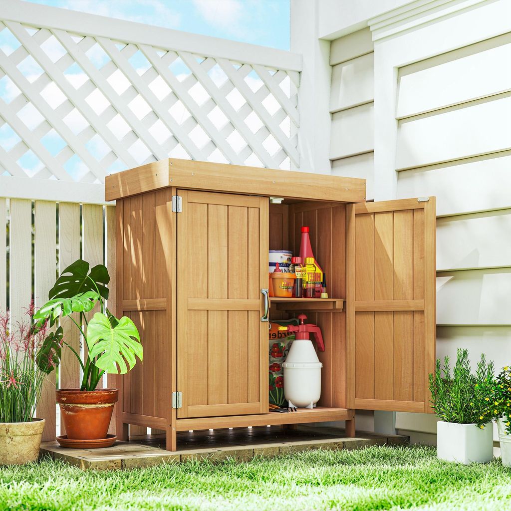 Geräteschrank wetterfest, Gartenschrank Tannenholz, Produktbild 