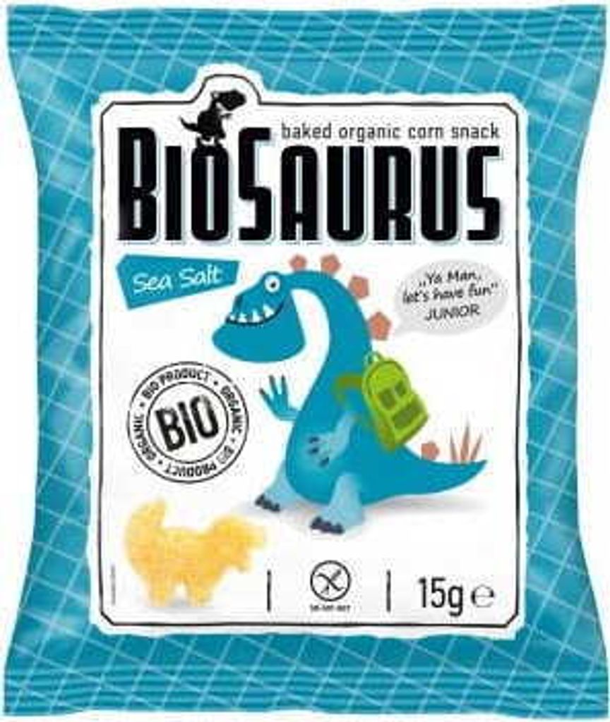 Mais-Chips Dinosaurier mit Meersalz glutenfrei 15 g BioSaurus