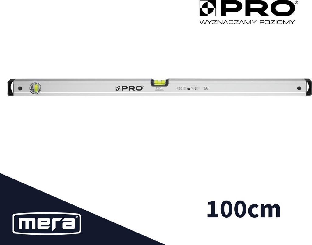 PRO600 Eloxierte Wasserwaage mit Magneten 100cm