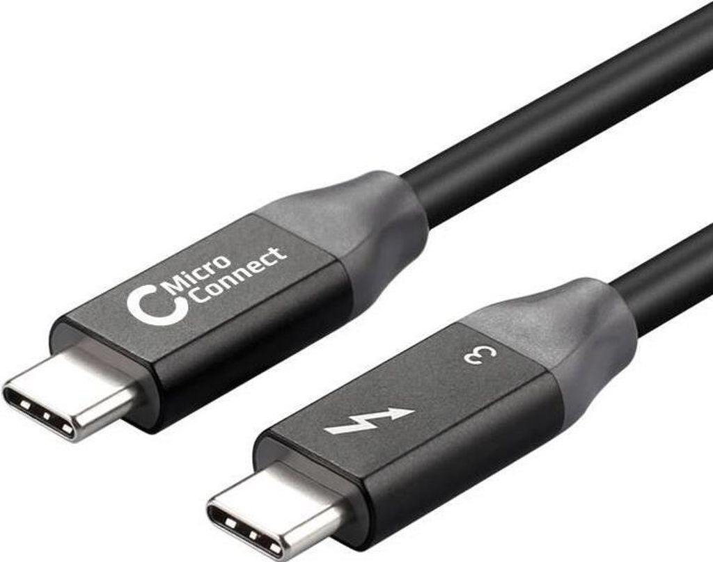 Microconnect TB3010, 1 m, 40 Gbit/s, Schwarz, Kupfer, 97 g, Produktbild 