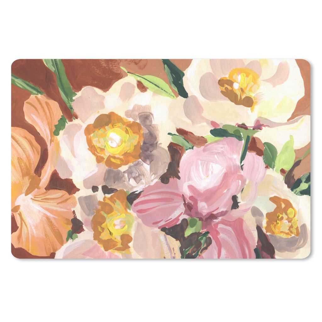 MuchoWow Schreibtischunterlage Blumen - Pflanzen - Orchidee - Kunst 60x40 cm - XXL Mauspad - Großes Mauspad