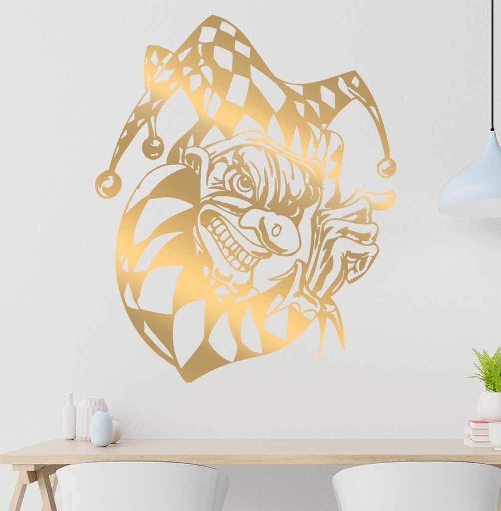 Harlekin Wandtattoo in 6 Größen - Wandaufkleber Wall Sticker - Dekoration, Küche, Wohnzimmer, Schlafzimmer, Badezimmer