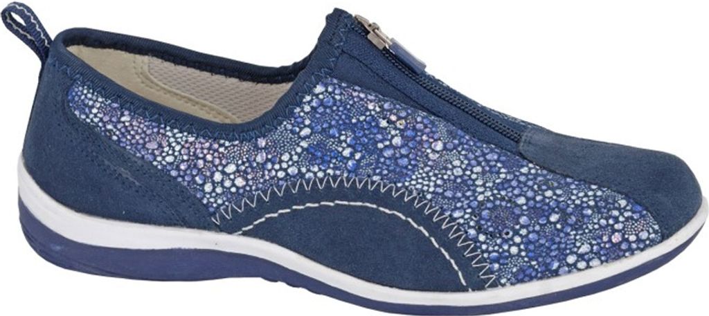 Boulevard - Damen Freizeitschuhe "Leisure", Wildleder DF2400 (37 EU) (Marineblau)