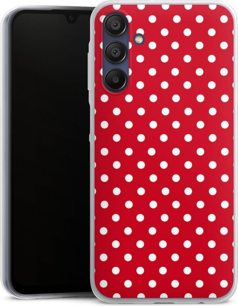 DeinDesign Slim Hülle für Samsung Galaxy A15 5G Silikon Case Ultra Dünn Handyhülle Polka Dots Punkte Retro