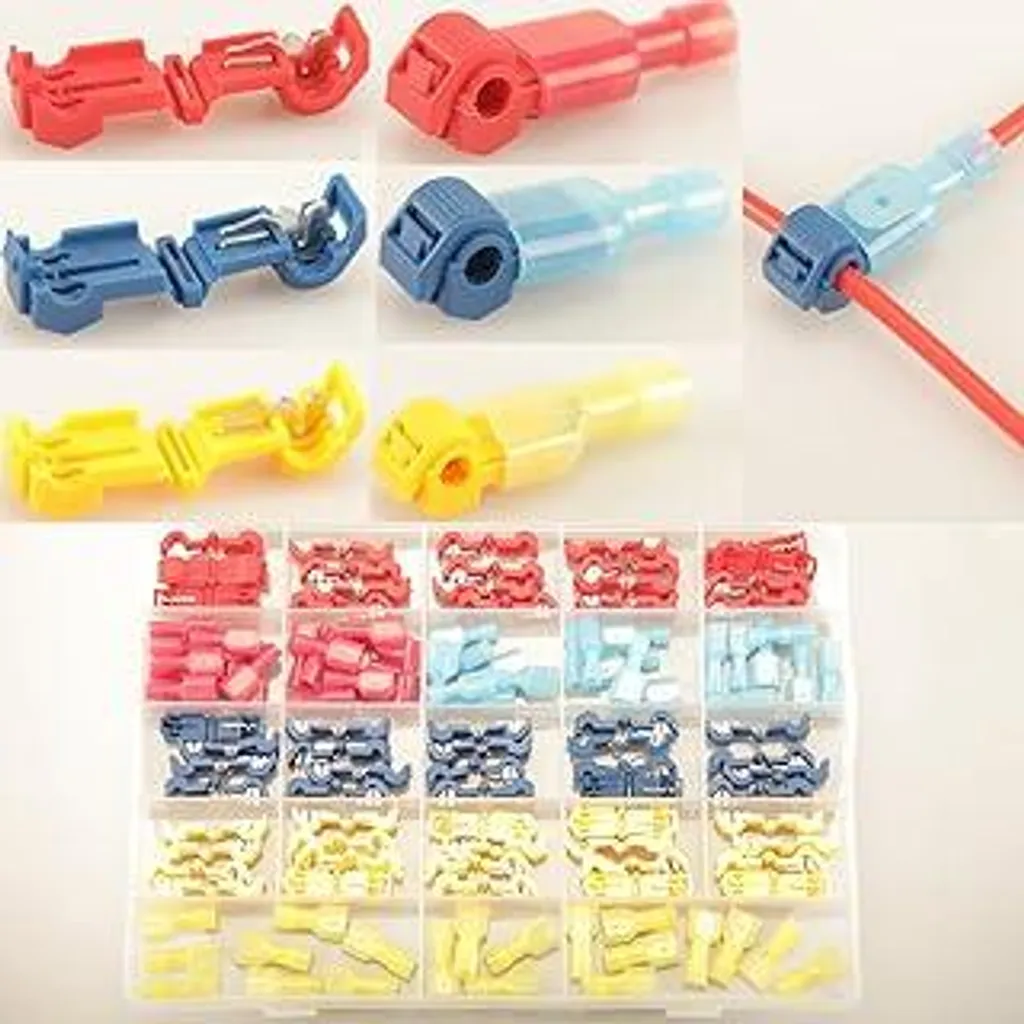 Kit 120 Connettori Elettrici a T per Auto e Moto - Terminali Rapidi Rubacorrente