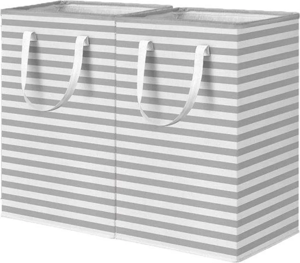 Panier à linge 72L haute capacité avec couvercle et fermeture par cordon