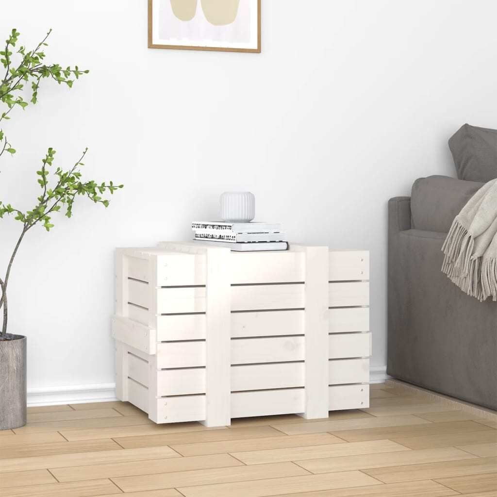 "im Angebot" Truhe Weiß 58x40,5x42 cm Massivholz Kiefer - Aufbewahrungsboxen CC22125