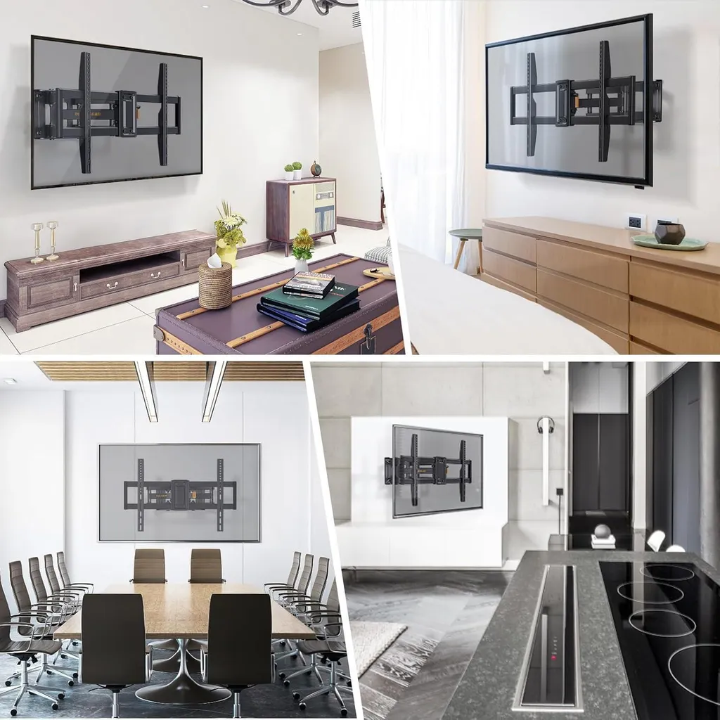 Support TV Mural Inclinable et Pivotant pour Grand Écran LED et LCD