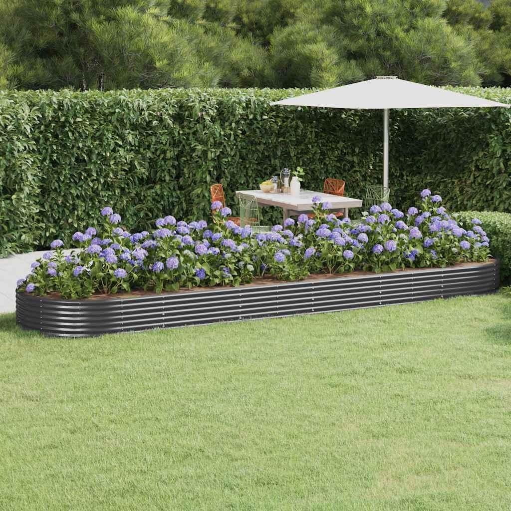 vidaXL Hochbeet Verzinkter Stahl 523x140x36 cm Anthrazit