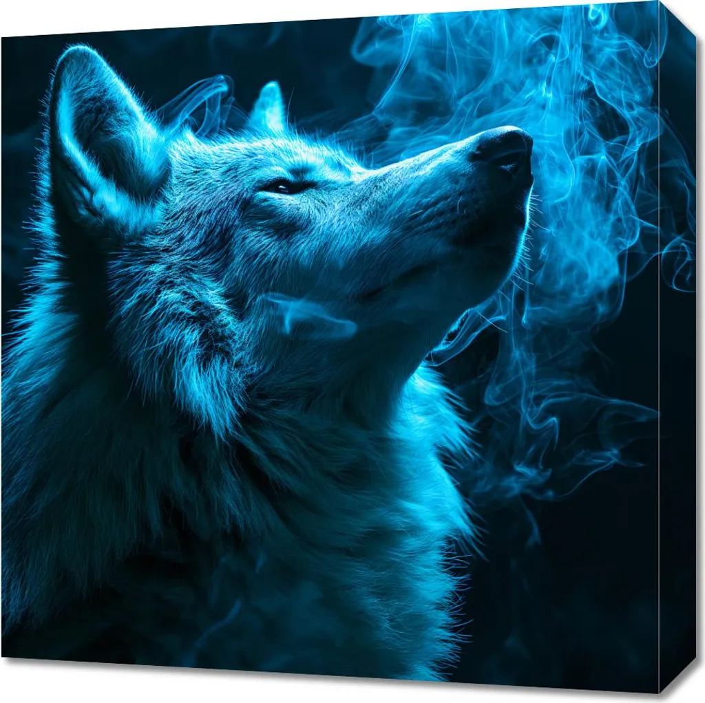 Quadro Moderno Lupo 50x50 - Decorazione Parete Design Contemporaneo