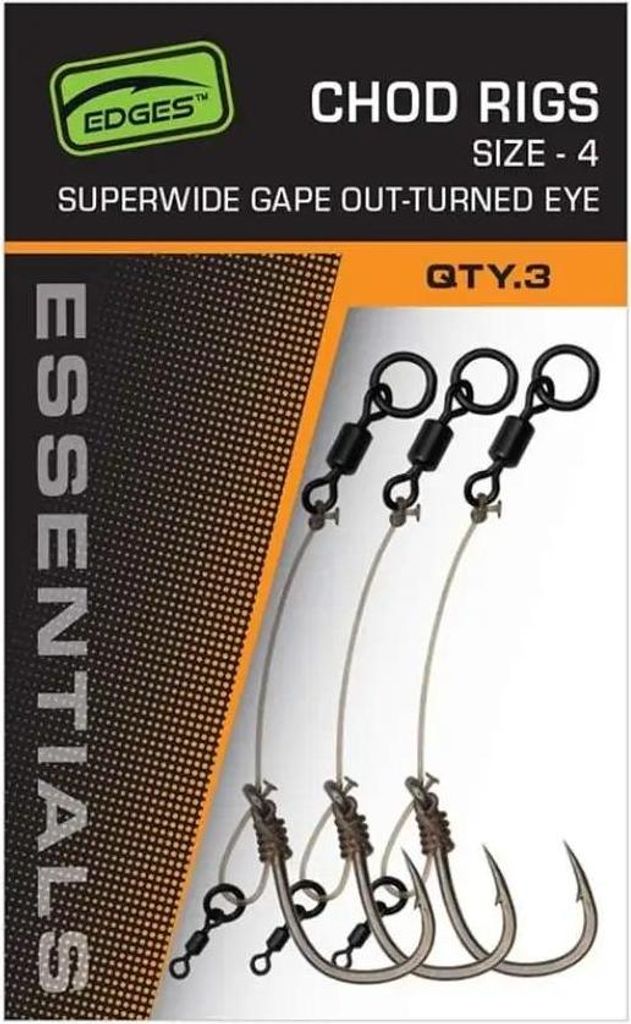 Fox Edges SWGO Chod Rigs - 3 Karpfenrigs, Größe:4 Produktbild 
