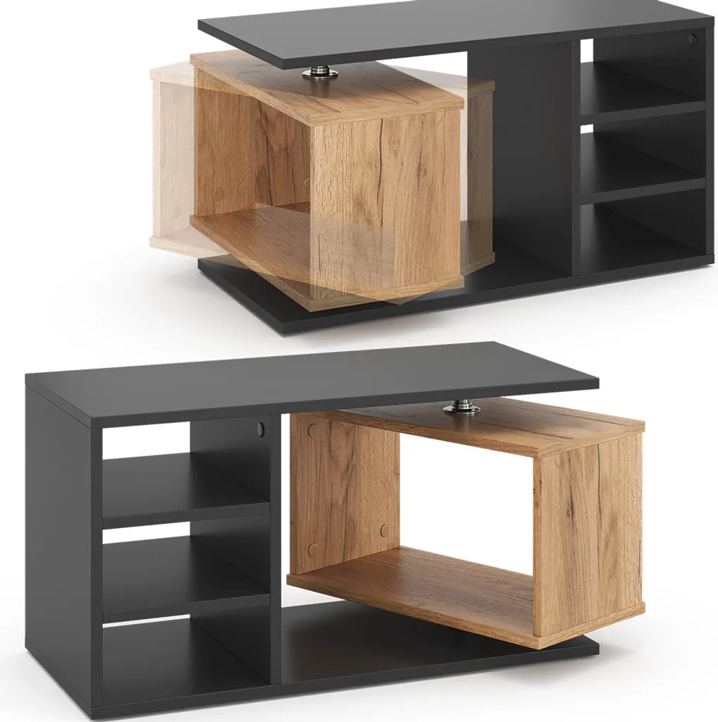Table basse noire 88x35cm Vicco Rafi robuste avec finition premium - 6