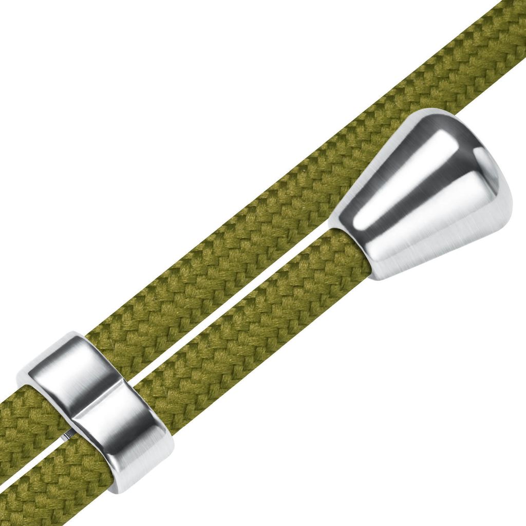 Handykette Backcover-Schutzhülle mit Band (Metall silberfarben) für Realme GT3 5G / GT Neo 5 240W - khaki