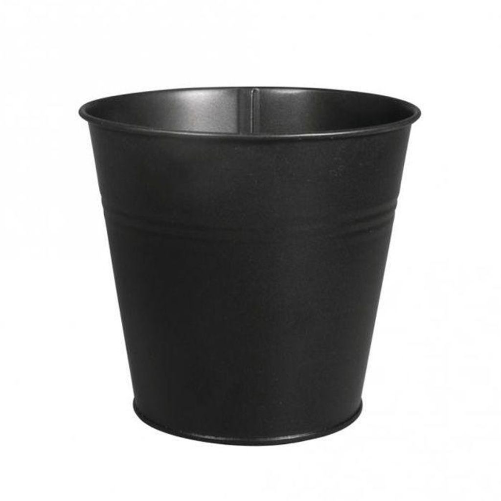 Vaso in metallo nero Ø 13 x 12 cm Immagine del prodotto 