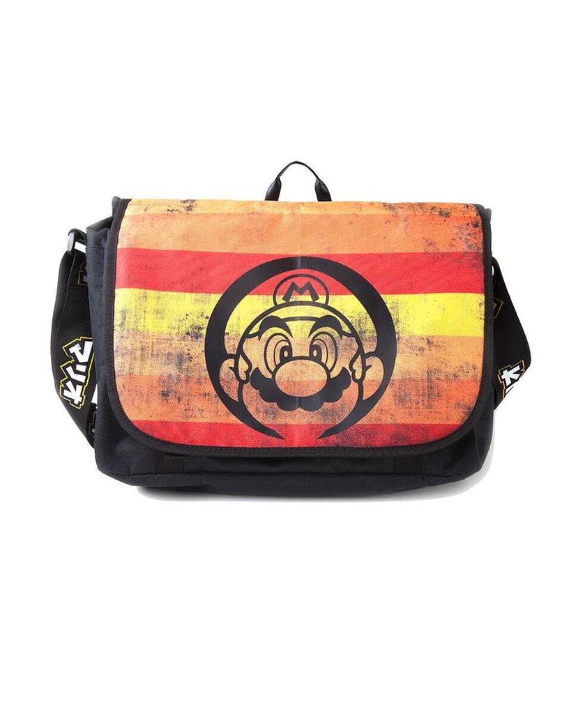 Nintendo - Distressed Retro gestreift Uni Messenger Bag - Multi-Colour