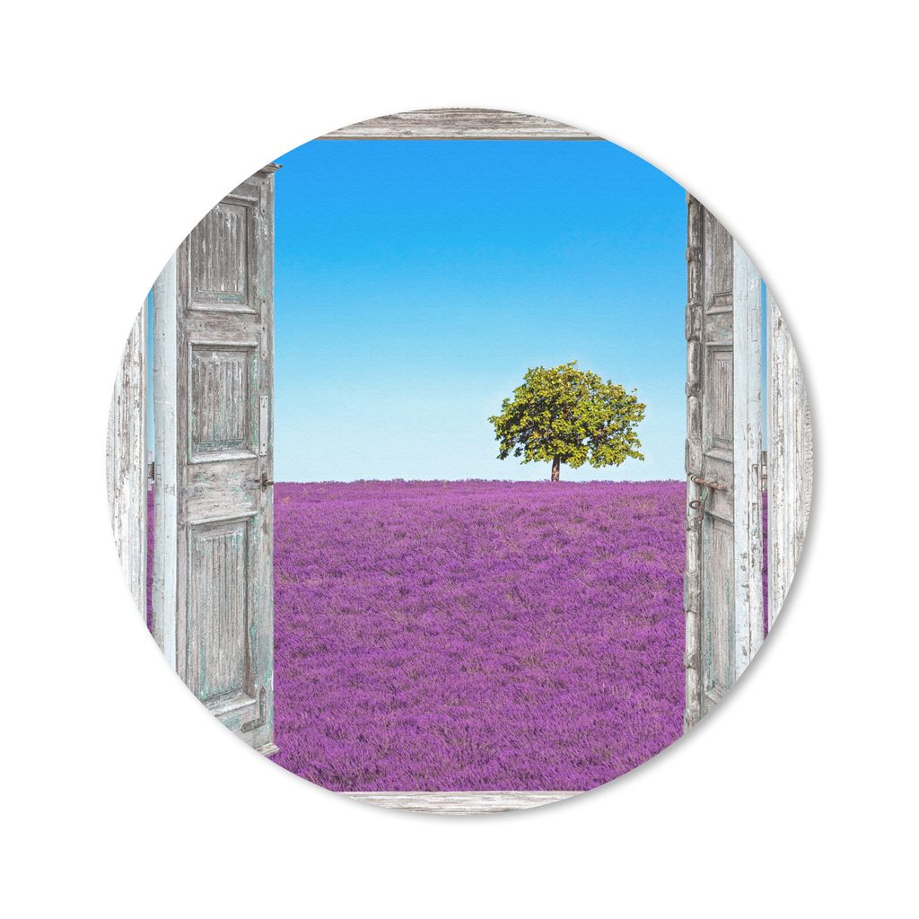 MuchoWow Mauspad Mousepad Blumen - Lavendel - Ansicht 30x30 cm - Mousepads - Maus Mat - Pad - Mausunterlage - Tischunterlage - Schreibtischmatten
