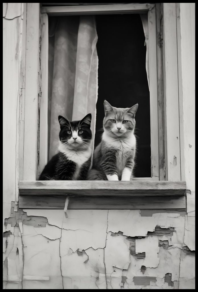 Plakat 68x101cm Paar im Fenster