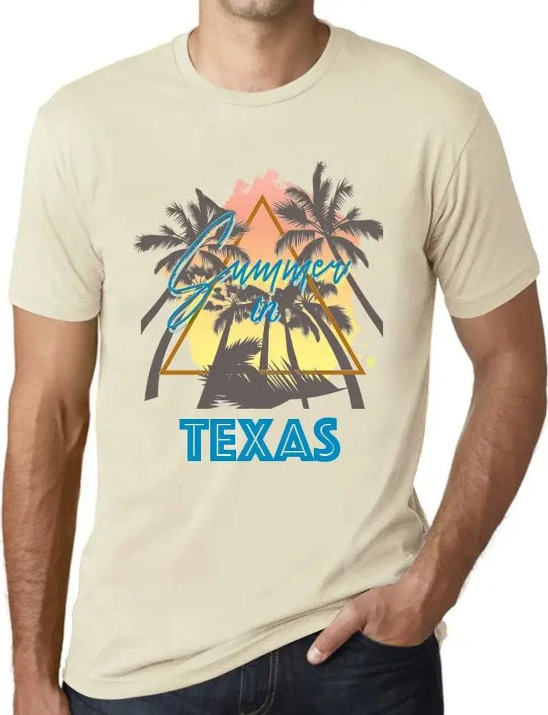 Herren Grafik T-Shirt Palme Sonnenschein Sommer in Texas – Palm, Sunshine, Summer In Texas – Öko-Verantwortlich Vintage Jahrgang Kurzarm Lusti...