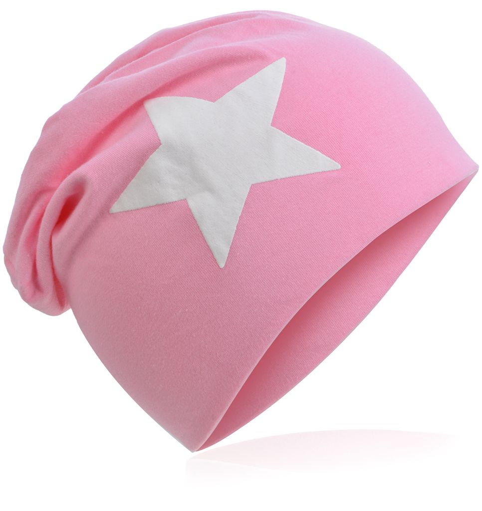 Kinder Beanie Gross Stern Rosa L