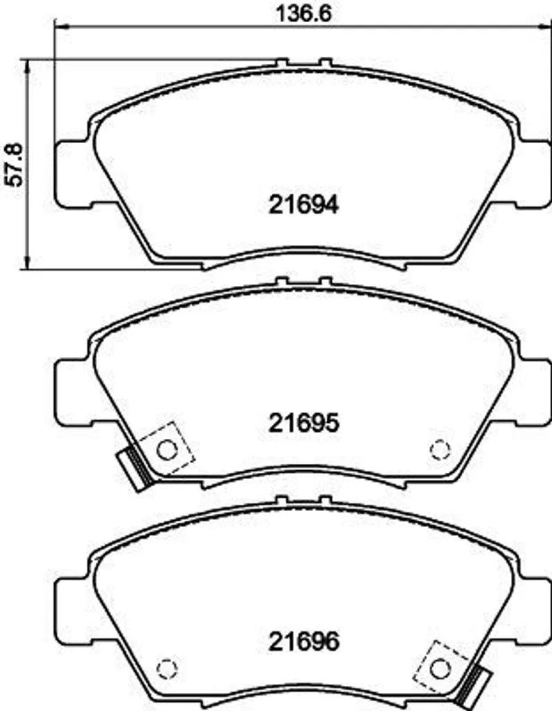 Plaquettes de Frein HELLA 8DB 355 016-461 pour Civic et Jazz IV