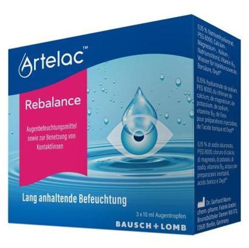 Artelac Rebalance Augentropfen 3X10 ml Produktbild 