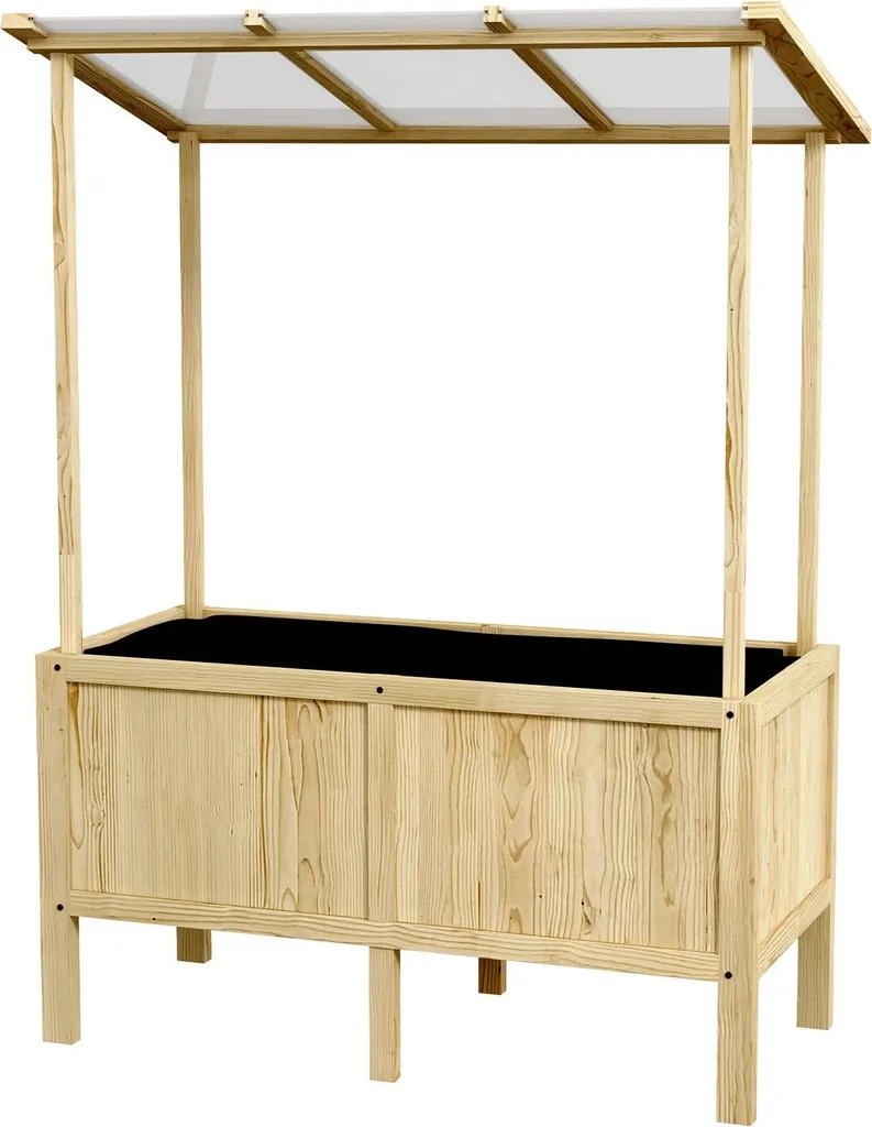 Serre de jardin sur pied en bois naturel 110x60x152cm potager surélevé