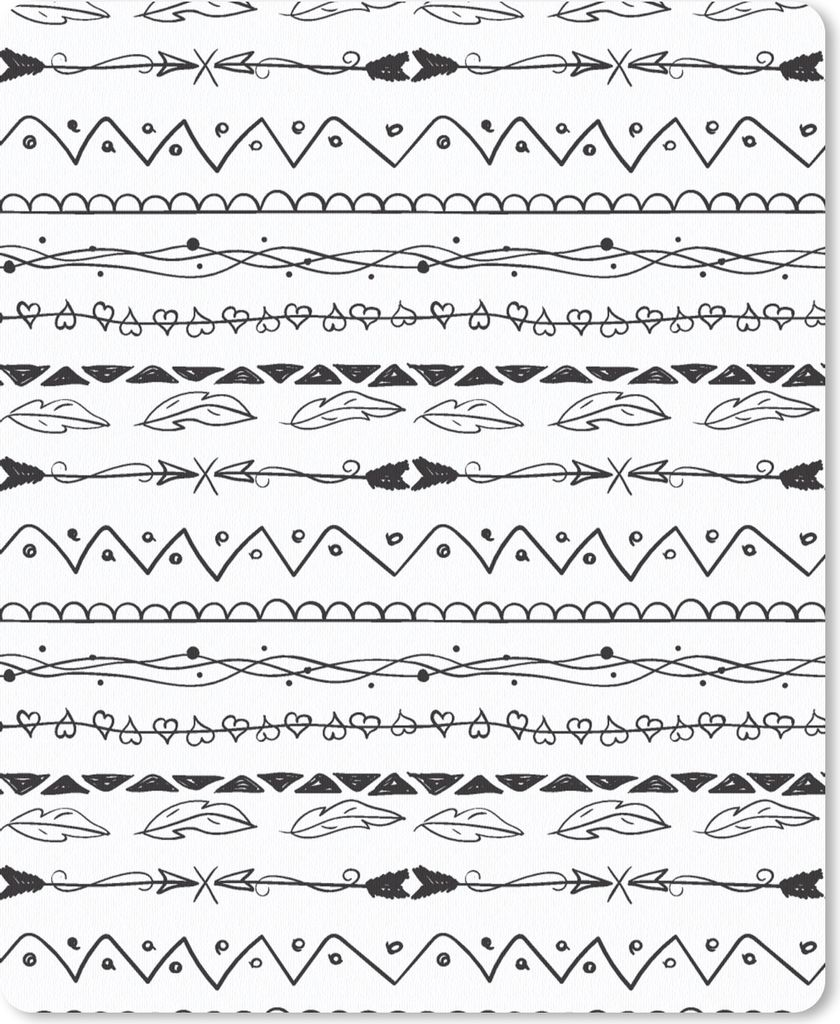 MuchoWow Mauspad Mousepad Muster - Teens - Federn - Herz 30x40 cm - Mousepads - Maus Mat - Pad - Mausunterlage - Mausmatten