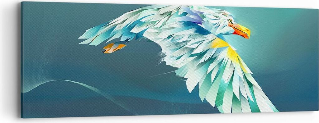 Bild auf Leinwand - Leinwandbild - Adler Abstraktion - 90x30cm - Wand Bild - Wanddeko - Wandbilder - Leinwanddruck - Bilder - Kunstdruck - Wanddeko...