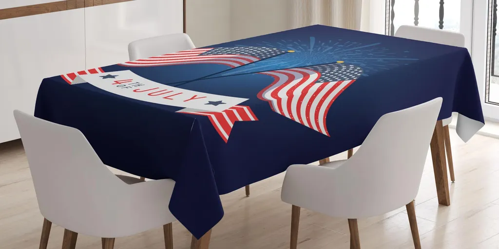 Tovaglia Rettangolare ABAKUHAUS USA 4 Luglio Lavabile 140x170cm