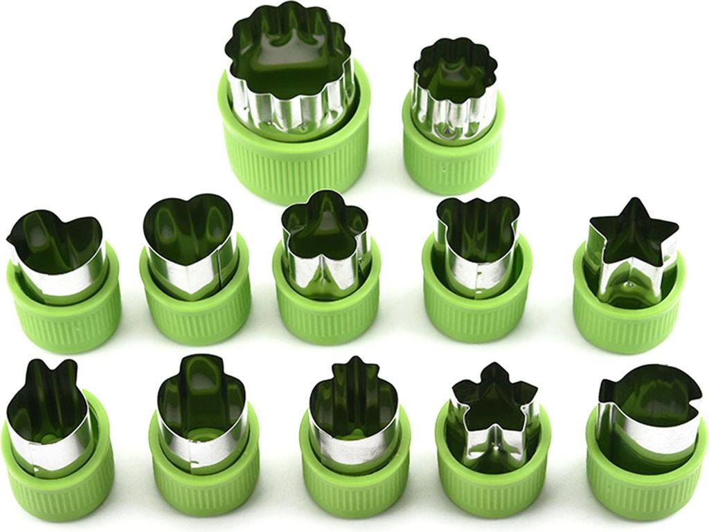 12-teiliges Ausstechformen-Set aus Edelstahl für Kekse, Gemüse und Obst – ideal zum Backen in der Küche