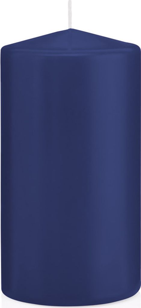 Stumpenkerzen mit Abbrandschutz Dunkelblau (Kerzen in Cellophan gewickelt) 100 x 80 mm 6 Stück für den sicheren Abbrand von Kerzen auf Adventskr...