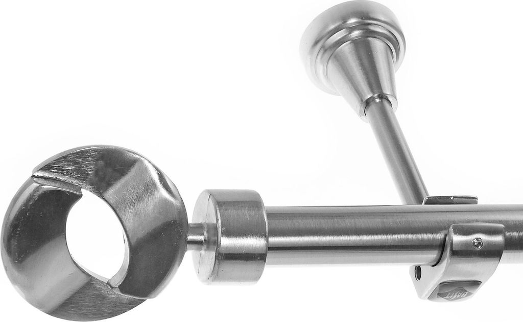 Gardinenstange mit Wandhalterung I Metall Edelstahl Look 1-läufig I Ø20mm | H50R