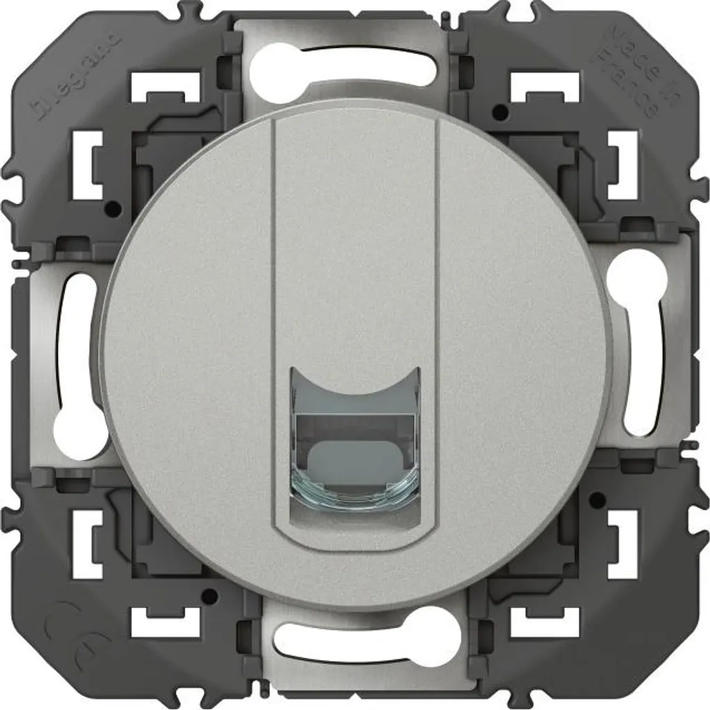 Prise Ethernet RJ45 Legrand Dooxie couleur alu pour réseau internet