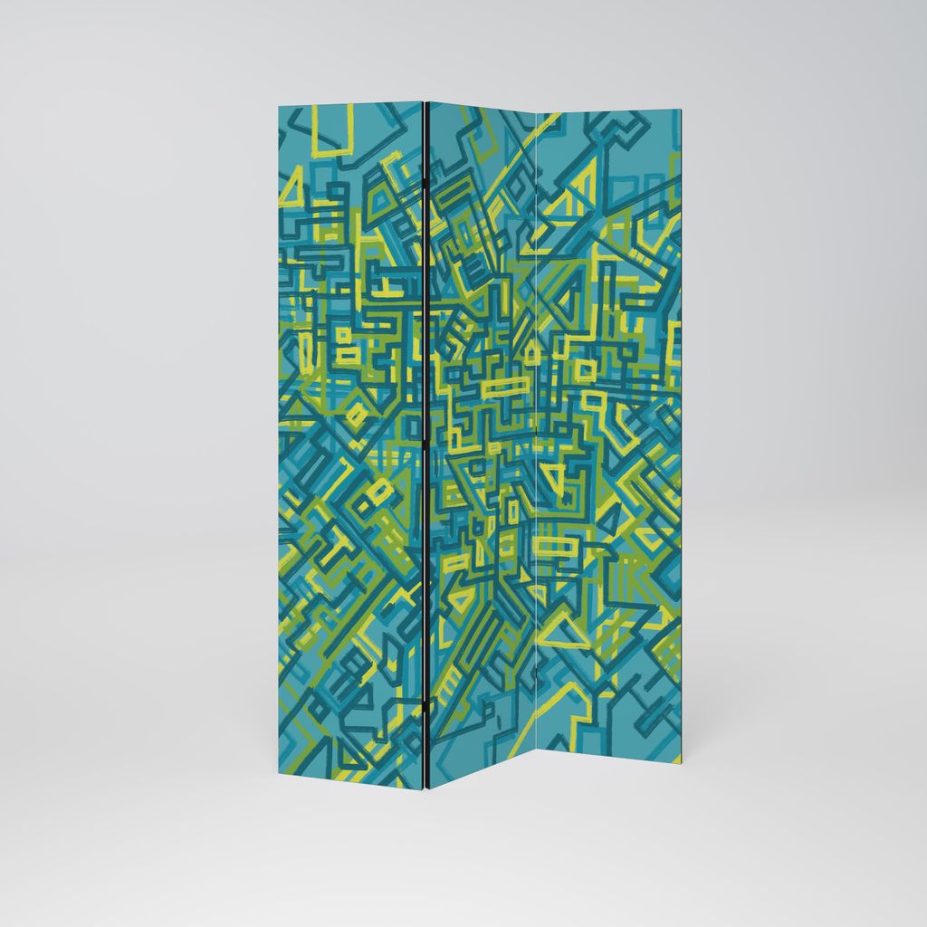 SpaceRebels Paravent Raumteiler - 3-teilig Raumtrenner, Druck 2-Seite - Raumtrenner - Trennwand Wohnung - Room Divider - Spanische Wand Deko Modern...