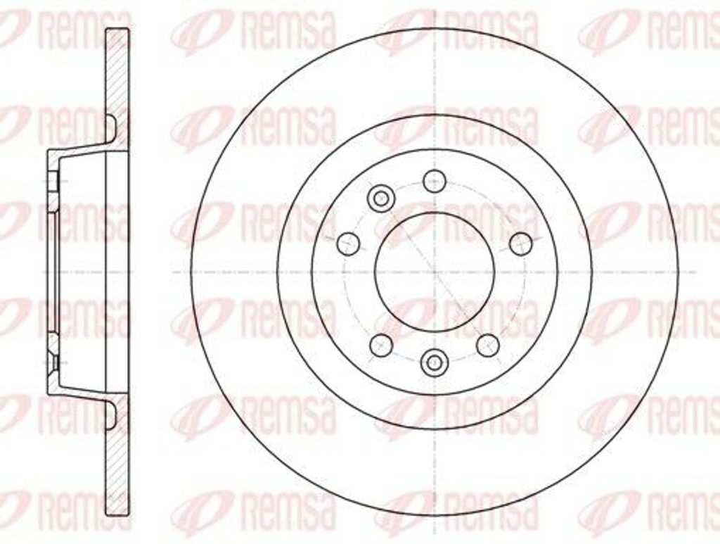 2x REMSA Bremsscheibe 61053.00 hinten für FIAT Scudo (270_ 272_) 289 8mm 49mm