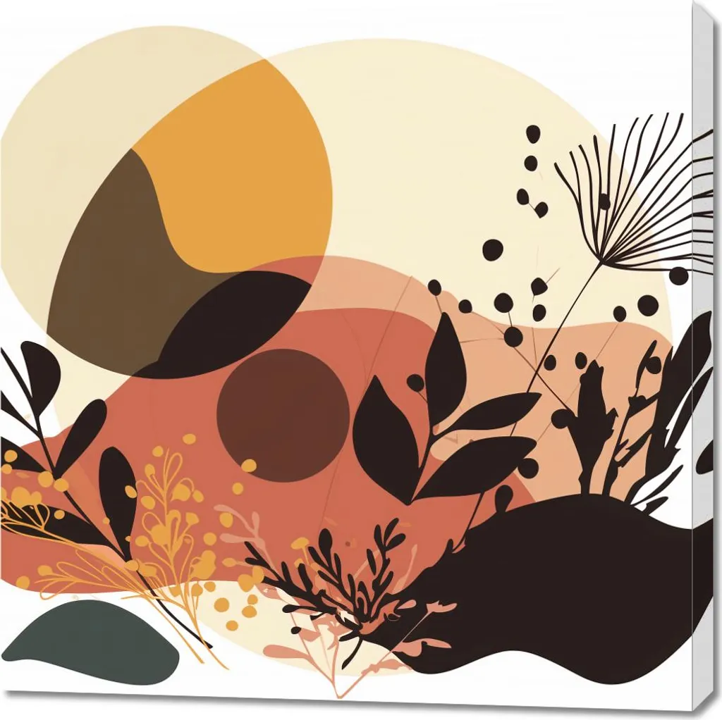 Image 90 x 90 cm Coucher de soleil dans le jardin : Tableau Carré Nature