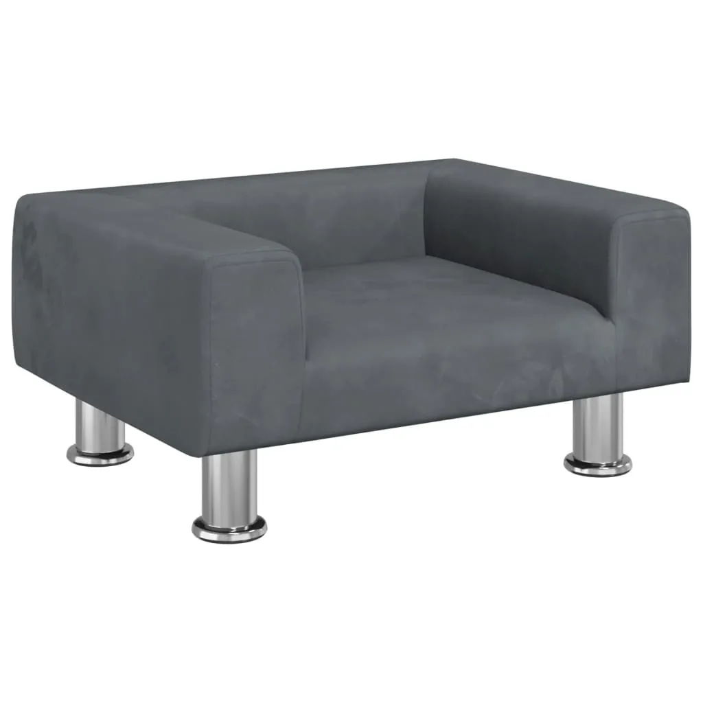 vidaXL Lit pour chien gris foncé 50x40x26,5 cm en velours tout doux