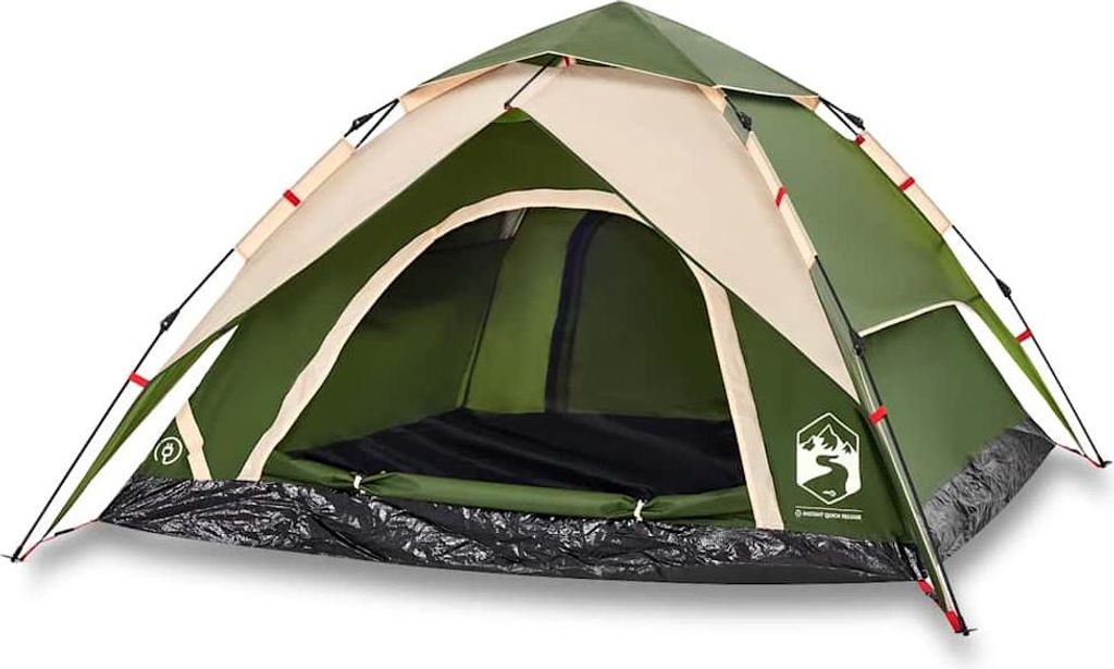 vidaXL Kuppel-Campingzelt 4 Personen Grün Quick Release