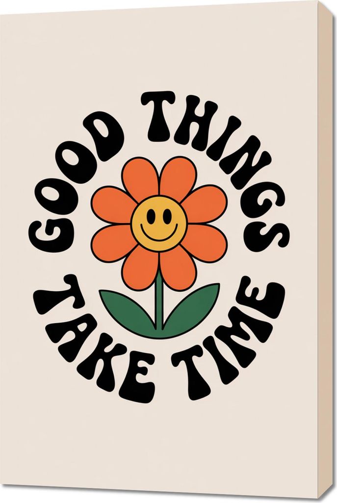 Bild 60x90cm Motivationsaffirmation Retro Vintage für das Wohnzimmer Gute Dinge
