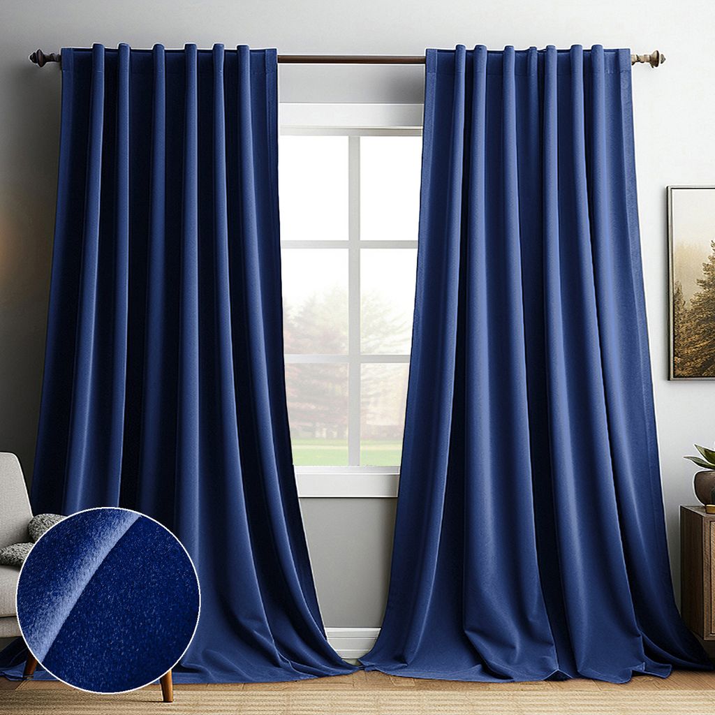 Set di 2 tende oscuranti Tenda in velluto opaco Nastro Immagine del prodotto 
