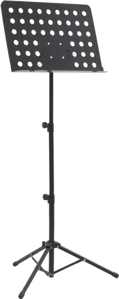 Pied à musique noir en acier réglable - Support de partitions pliable