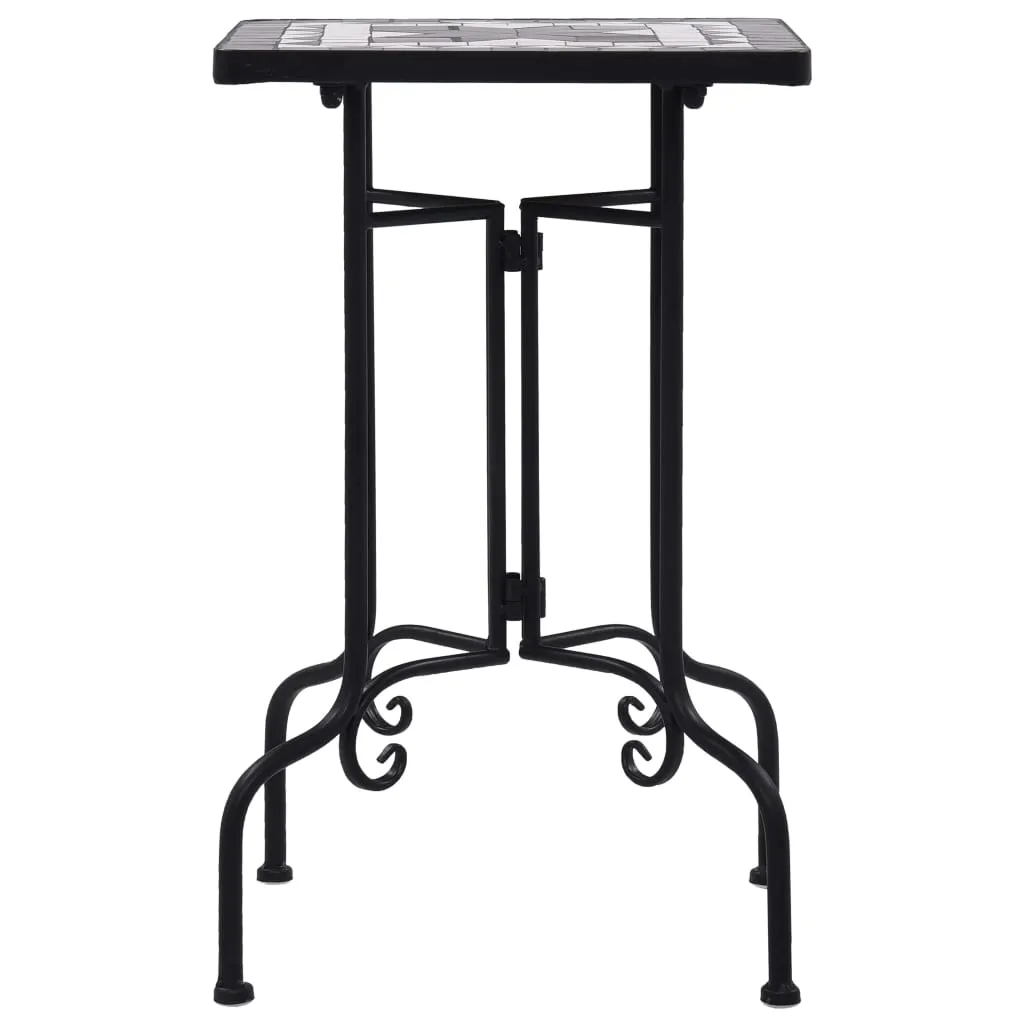 OFFERTA Tavolino Mosaico vidaXL Ceramica Bianco Nero - Qualità Top
