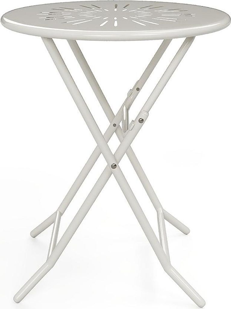 Gartentisch klappbar - D. 60 cm - Metall in Eisenoptik - Produktbild 