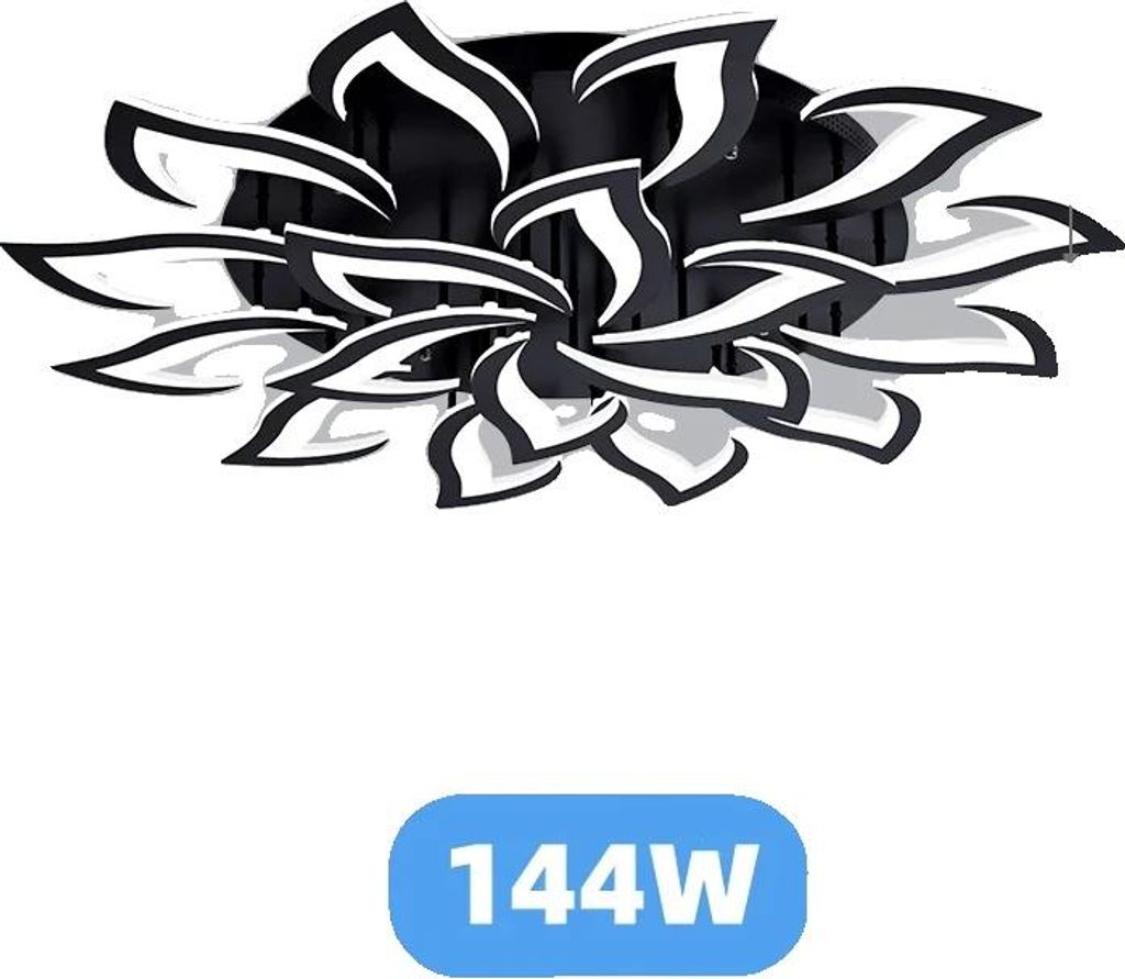 Deckenleuchter, elegantes Design, vielseitige Beleuchtungsoptionen, Schwarz 18 Lichter, APP mit RC dimmbar